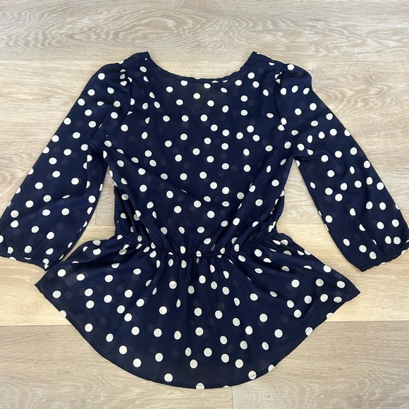 Polka Dot Peplum Top - Picture 7 of 7
